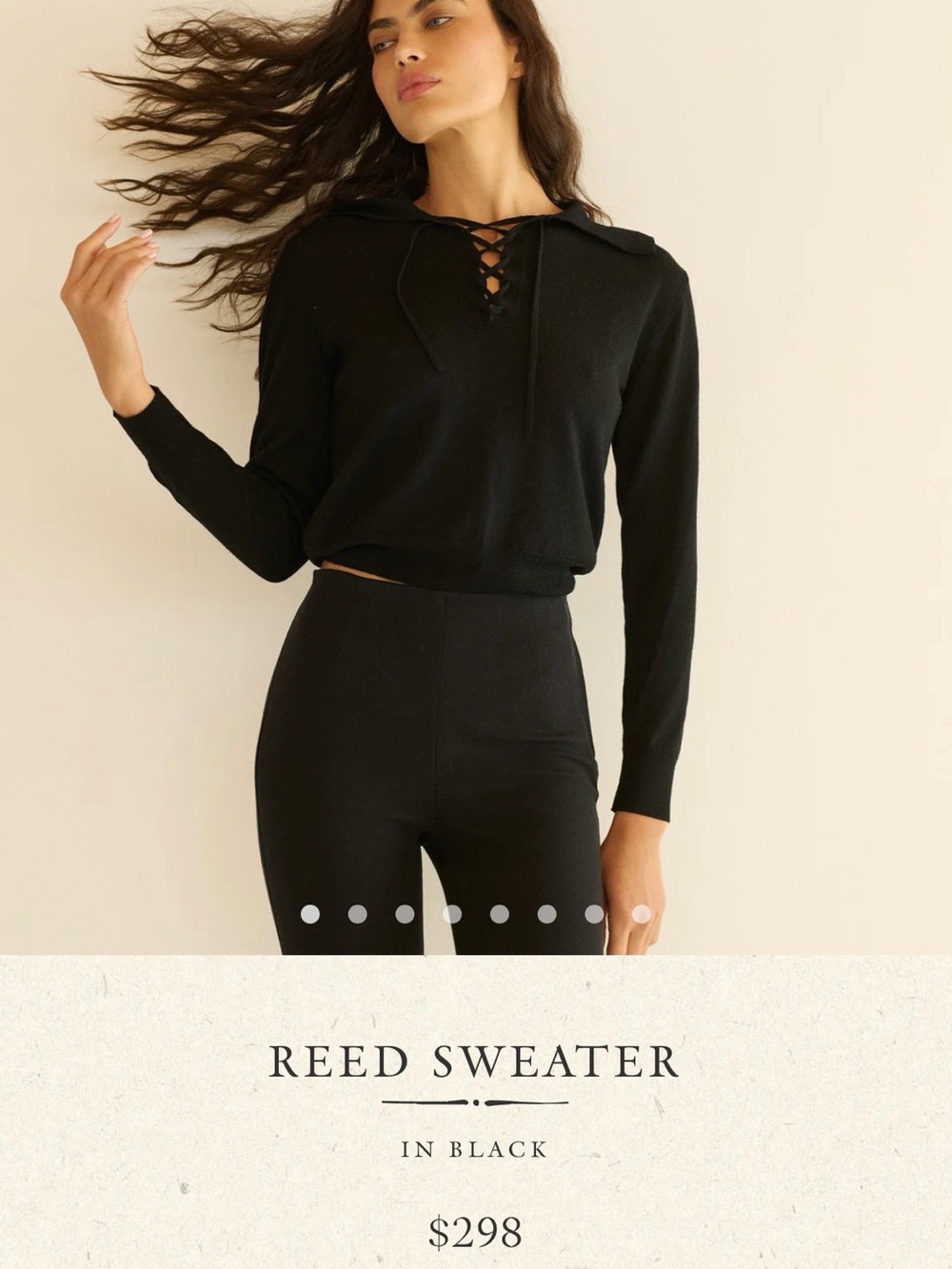 Doen Black Lace-Up Crewneck Sweater (online now full price)!
